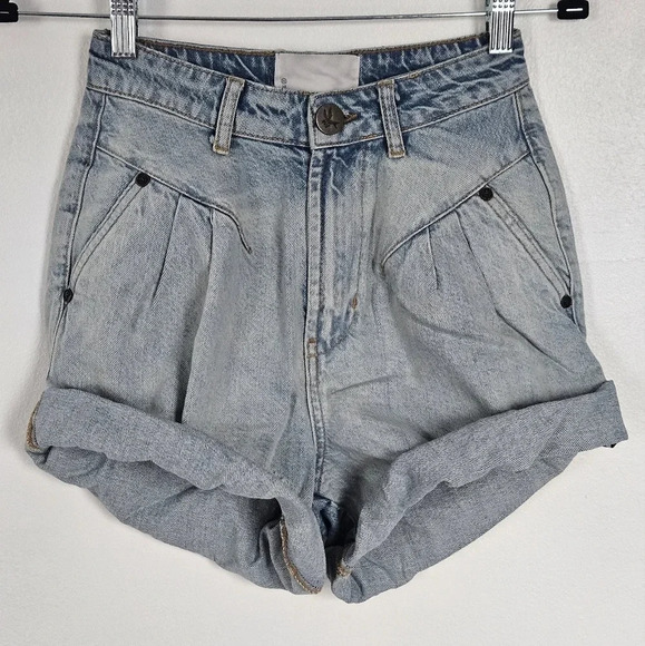 Kansas streetwalkers in light blue denim by One teaspoon high waist shorts sz 22 - Picture 1 of 7